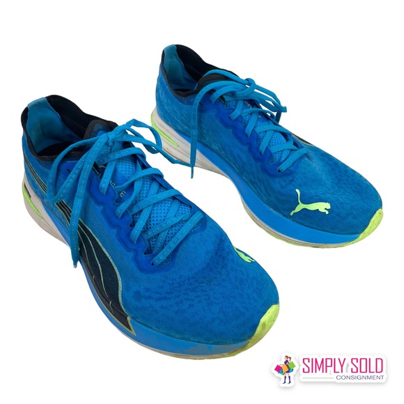 Puma Deviate Nitro Wildwash Running Shoes Men's Blue Mesh Sneakers Lace-Up 11 - Picture 3 of 11